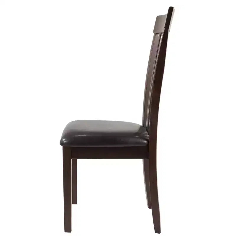 Signature Design by Ashley 2 sedie imbottite Hammis marroni: Seduta in vinile, gambe in legno, moderno metà secolo