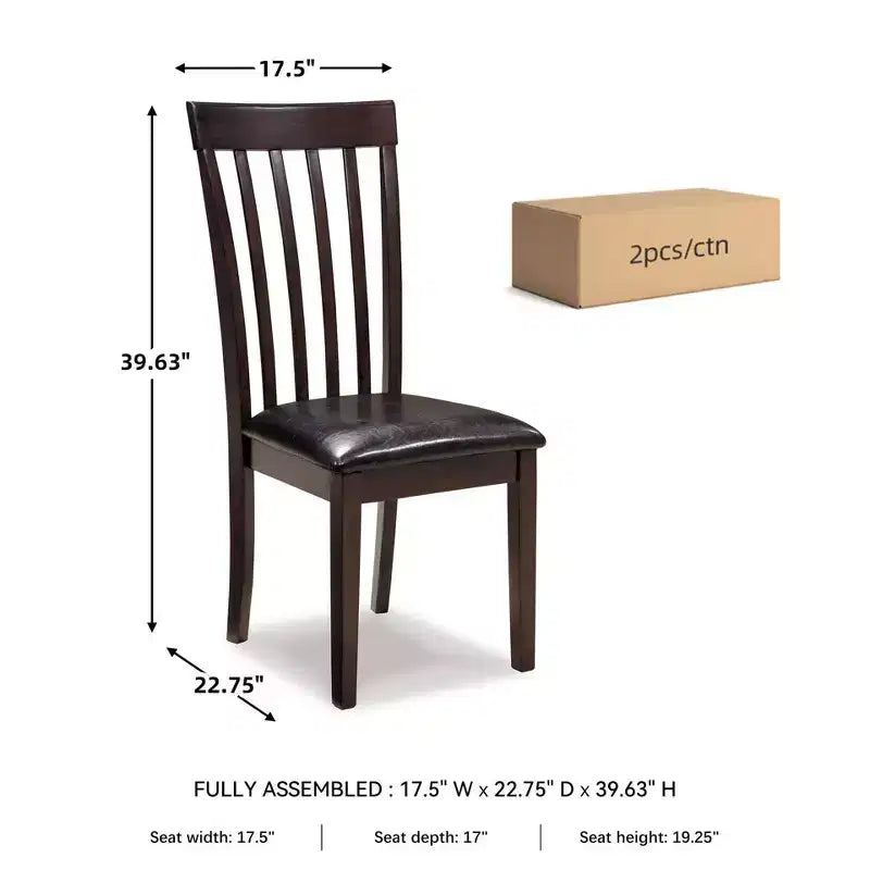 Signature Design by Ashley 2 sedie imbottite Hammis marroni: Seduta in vinile, gambe in legno, moderno metà secolo
