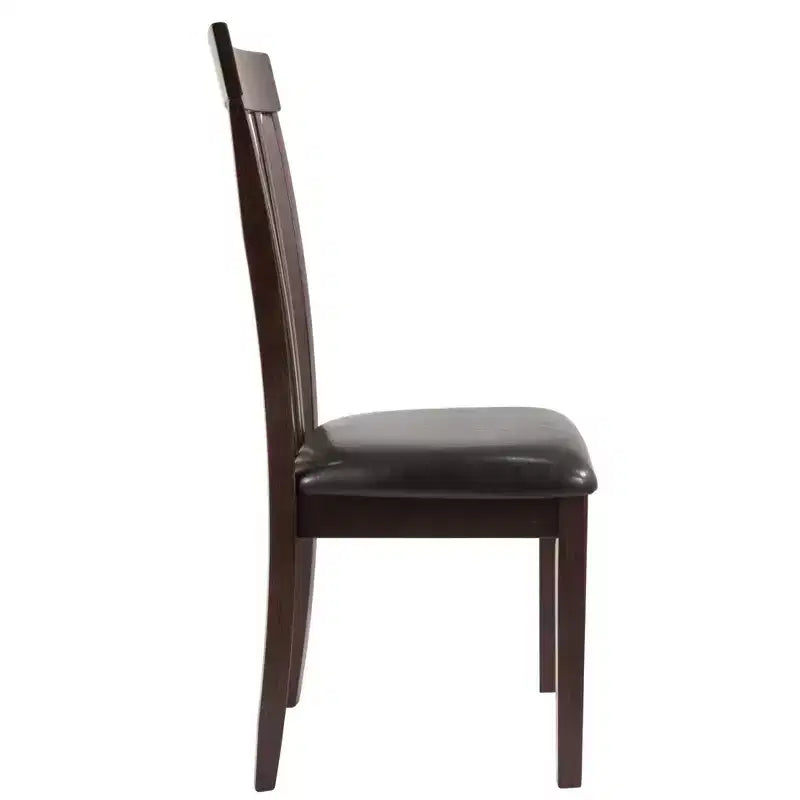 Signature Design by Ashley 2 sedie imbottite Hammis marroni: Seduta in vinile, gambe in legno, moderno metà secolo