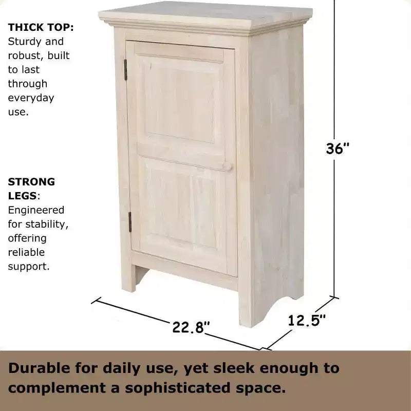 Credenza singola Jelly da 36" non finita - International Concepts: Legno massello, 2 ripiani, Legno di gomma