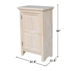 Credenza singola Jelly da 36" non finita - International Concepts: Legno massello, 2 ripiani, Legno di gomma