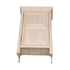 Credenza singola Jelly da 36" non finita - International Concepts: Legno massello, 2 ripiani, Legno di gomma