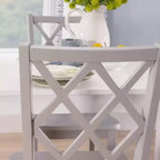 Set da pranzo rettangolare Powell Shelby 5 pezzi, altezza bancone, grigio
