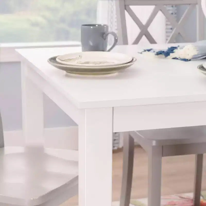 Set da pranzo rettangolare Powell Shelby 5 pezzi, altezza bancone, grigio