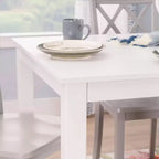 Set da pranzo rettangolare Powell Shelby 5 pezzi, altezza bancone, grigio
