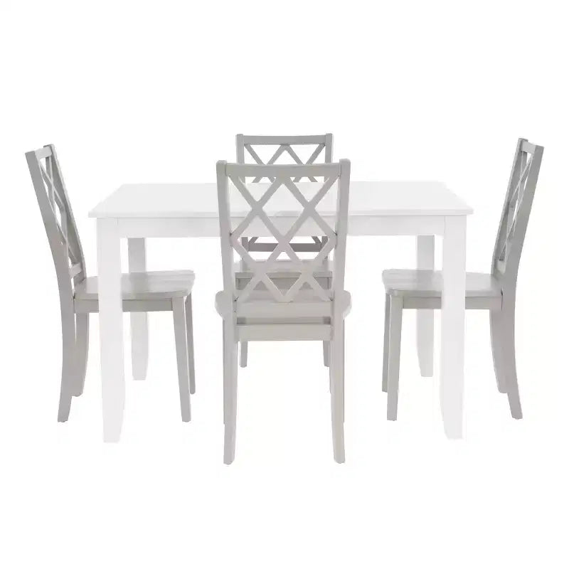 Set da pranzo rettangolare Powell Shelby 5 pezzi, altezza bancone, grigio