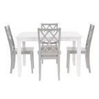 Set da pranzo rettangolare Powell Shelby 5 pezzi, altezza bancone, grigio