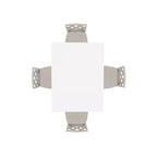 Set da pranzo rettangolare Powell Shelby 5 pezzi, altezza bancone, grigio