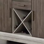 Abacus Server Alabaster/Honey - Steve Silver Co.: stile tradizionale, portabottiglie, 2 cassetti e ante