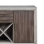 Abacus Server Alabaster/Honey - Steve Silver Co.: stile tradizionale, portabottiglie, 2 cassetti e ante