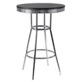 Summit Pub Table Bar Height Wood/Black/Bright Chrome - Winsome