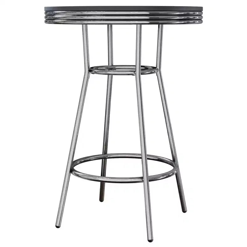 Tavolo da pub Summit altezza bancone legno/nero/cromo lucido - Winsome
