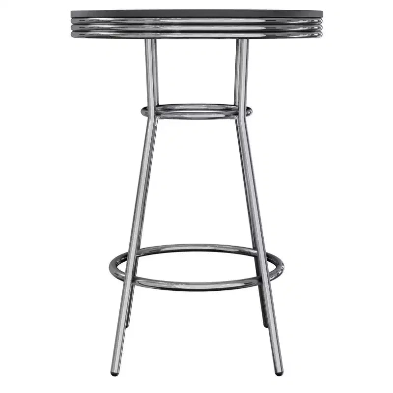 Tavolo da pub Summit altezza bancone legno/nero/cromo lucido - Winsome