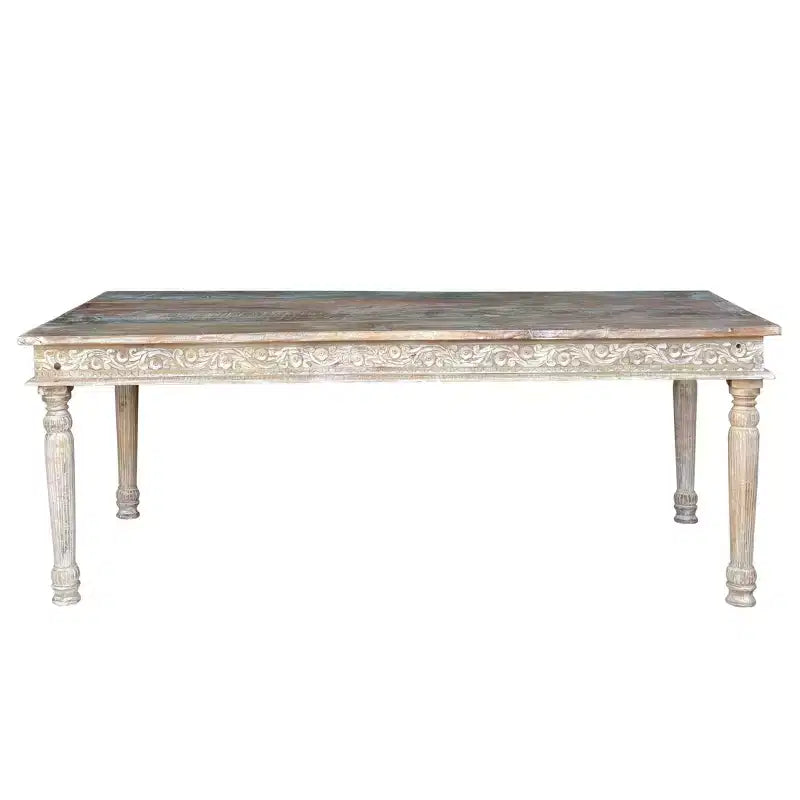 Tavolo da pranzo intagliato Driftwood riciclato 83" marrone - Timbergirl