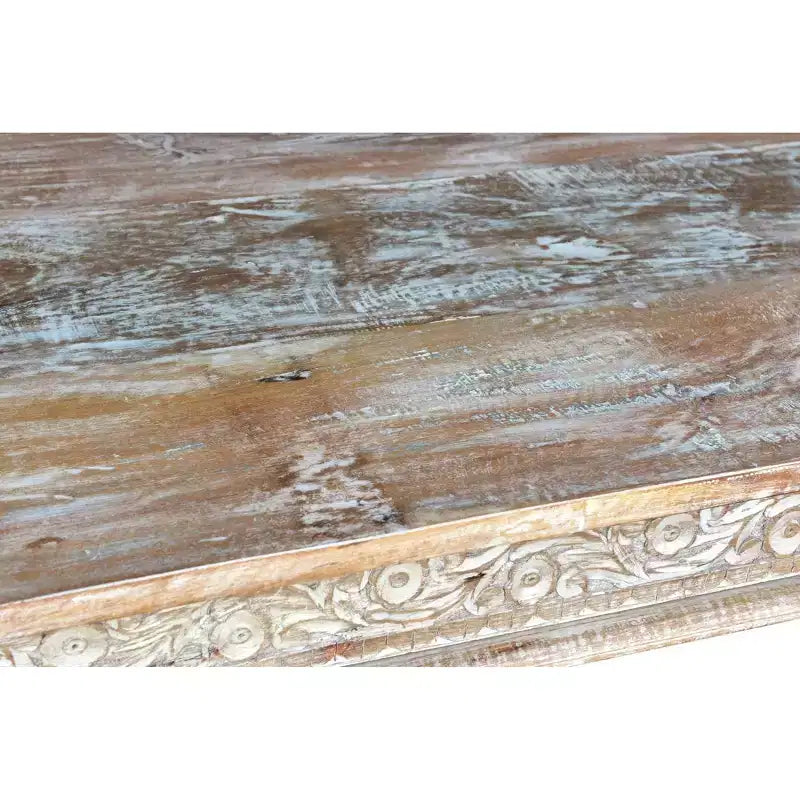 Tavolo da pranzo intagliato Driftwood riciclato 83" marrone - Timbergirl