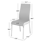 Buylateral Set da Pranzo Retrò Torrance 3 Pezzi con Sedie Imbottite e Schienale Alto Finitura Bianco/Cromo/Grigio