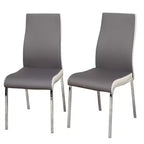 Buylateral Set da Pranzo Retrò Torrance 3 Pezzi con Sedie Imbottite e Schienale Alto Finitura Bianco/Cromo/Grigio