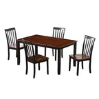 5pc Bloomington Dining Set Black And Cherry - Boraam: Traditional Style, Rubberwood Frame, Tapered Legs, Rectangle Table