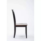 Set da pranzo Bloomington 5 pezzi nero e ciliegio - Boraam: stile tradizionale, struttura in legno di gomma, gambe affusolate, tavolo rettangolare