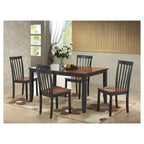 Set da pranzo Bloomington 5 pezzi nero e ciliegio - Boraam: stile tradizionale, struttura in legno di gomma, gambe affusolate, tavolo rettangolare