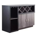 Alsco Buffet Server with Wine Rack Distressed Gray/ Light Oak - HOMES: Inside + Out