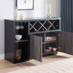 Alsco Buffet Server con Portabottiglie Grigio Anticatto/Quercia Chiaro - HOMES: Inside + Out