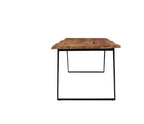 Tavolo da Pranzo a Bordo Vivo in Legno Massello Marrone 80" - Timbergirl