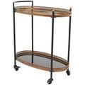 Modern Traditional Metal and Glass Bar Cart Brass - Olivia & May: No Assembly, Iron Frame, Indoor Use