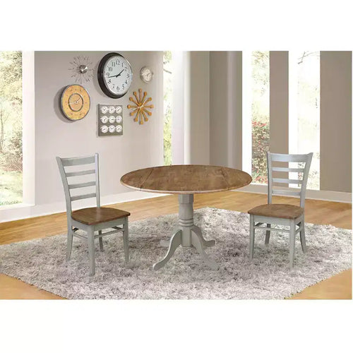 Ensemble de salle à manger 3 pièces Mase avec 2 rallonges et chaises Emily Hickory - International Concepts