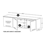 Credenza pensile Coal Harbor, colore nero - Prepac: Mobile laminato, Cerniere a chiusura rallentata, Maniglie in nichel