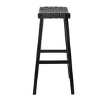 Sgabello da bar rustico in betulla nero - Olivia & May: Altezza fissa 76 cm, struttura in legno, pulire a chiazze