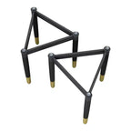 miBasics Set of 2 Shinesun Modern Triangle Accent Table Bases Black Large Base: 17.7" High, Metal & Wood, 3-Leg Design