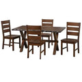 Buylateral 5pc Mandeville Solid Wood Live Edge Trestle Dining Set Brown