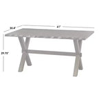 Buylateral Set da pranzo Mandeville 5 pezzi in legno massello con bordo vivo e base a cavalletto, marrone