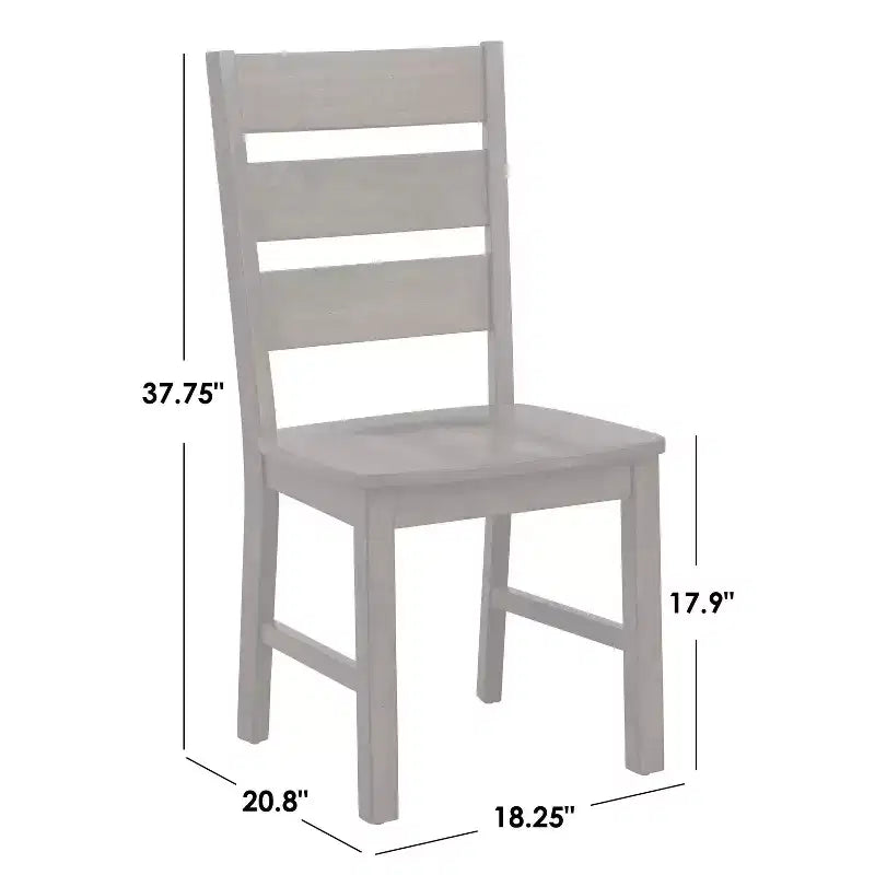 Buylateral Set da pranzo Mandeville 5 pezzi in legno massello con bordo vivo e base a cavalletto, marrone