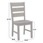Buylateral Set da pranzo Mandeville 5 pezzi in legno massello con bordo vivo e base a cavalletto, marrone