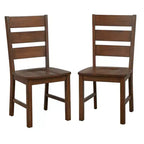Buylateral Set da pranzo Mandeville 5 pezzi in legno massello con bordo vivo e base a cavalletto, marrone