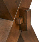 Buylateral Set da pranzo Mandeville 5 pezzi in legno massello con bordo vivo e base a cavalletto, marrone