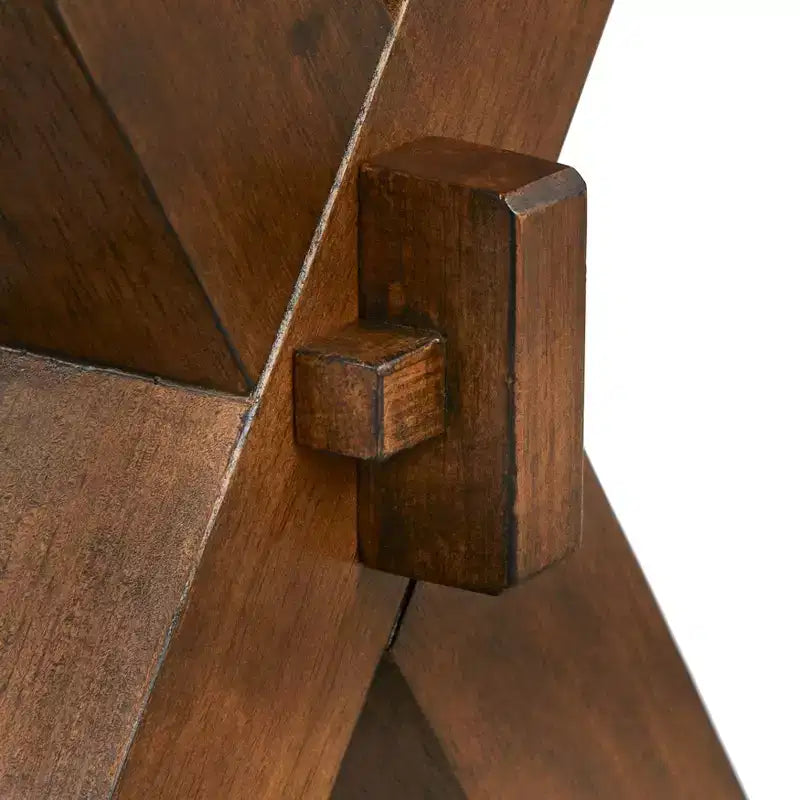Buylateral Set da pranzo Mandeville 5 pezzi in legno massello con bordo vivo e base a cavalletto, marrone