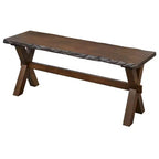 Buylateral Set da pranzo Mandeville 3 pezzi in legno massello con bordo rustico, marrone