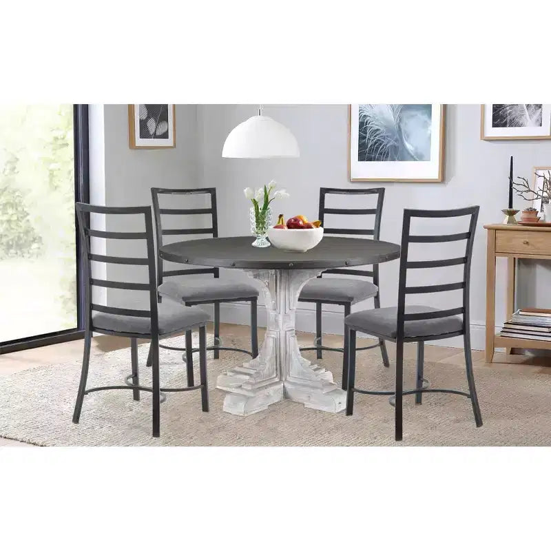 Tavolo da pranzo rotondo Boraam Serrano Whitewash/Marrone scuro
