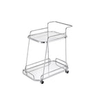 Carrello da portata Aegis in vetro trasparente da 30" con finitura cromata - Acme Furniture: carrello portabevande e caffè espresso con ruote