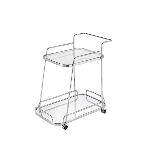 Carrello da portata Aegis in vetro trasparente da 30" con finitura cromata - Acme Furniture: carrello portabevande e caffè espresso con ruote