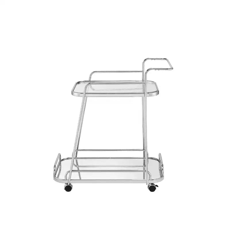 Carrello da portata Aegis in vetro trasparente da 30" con finitura cromata - Acme Furniture: carrello portabevande e caffè espresso con ruote