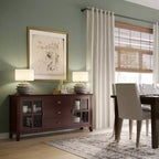 Credenza buffet grande Stratford, marrone rossiccio - WyndenHall: Legno massello, 3 cassetti, 2 armadietti