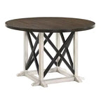 47" Piker Round Wood Dining Table Dark Walnut/Antique White - HOMES: Inside + Out