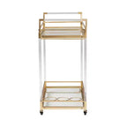 Carrello Portavino Savannah Metallo e Vetro Oro/Trasparente - Baxton Studio