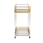 Carrello Portavino Savannah Metallo e Vetro Oro/Trasparente - Baxton Studio