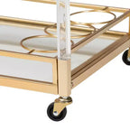 Carrello Portavino Savannah Metallo e Vetro Oro/Trasparente - Baxton Studio