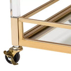 Carrello Portavino Savannah Metallo e Vetro Oro/Trasparente - Baxton Studio